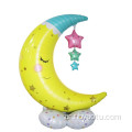 Party Baby Moon Star 3D Balloons مع قاعدة